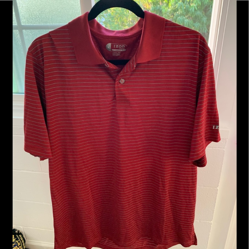 Izod striped red golf shirt Large